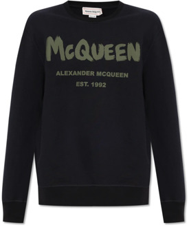 Alexander McQueen Sweatshirt met logo Alexander McQueen , Black , Heren - Xl,L,M,S