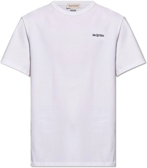 Alexander McQueen T-shirt met logo Alexander McQueen , White , Heren - Xl,L,M