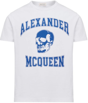 Alexander McQueen Wit Logo Print T-shirt Alexander McQueen , White , Heren - Xl,L,M,S