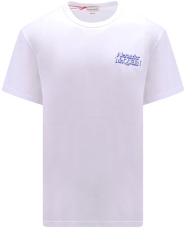 Alexander McQueen Wit Organisch Katoenen T-Shirt - Klassieke Stijl Alexander McQueen , White , Heren - Xl,L,M,S
