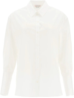 Alexander McQueen Witte Katoenen Shirt voor Dames Alexander McQueen , White , Dames - S,2Xs