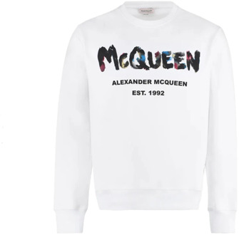 Alexander McQueen Witte Katoenen Sweatshirt met Lange Mouwen Alexander McQueen , White , Heren