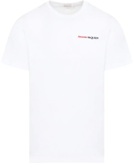 Alexander McQueen Witte Katoenen T-shirt Ss24 Alexander McQueen , White , Heren - L,M,S