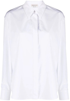 Alexander McQueen Witte Overhemd met Puntkraag Alexander McQueen , White , Dames - Xl,L,M