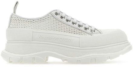 Alexander McQueen Witte Raffia Tread Slick Sneakers Alexander McQueen , White , Dames - 38 Eu,39 Eu,40 EU