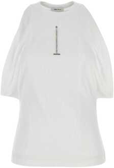 Alexander McQueen Witte Rekbare Katoenen Top - EU 40 / UK 12