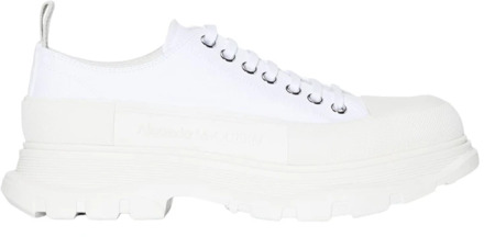 Alexander McQueen Witte Tread Slick Low-Top Sneakers Alexander McQueen , White , Heren - 43 1/2 Eu,42 Eu,44 Eu,41 EU