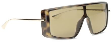 Alexander McQueen Zonnebril Schildenstijl - maat Bruin