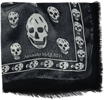 Alexander McQueen Zwart Skull Print Sjaal Alexander McQueen , Black , Heren - ONE Size