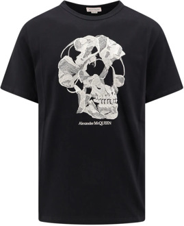 Alexander McQueen Zwart T-shirt met schedelborduursel Alexander McQueen , Black , Heren - Xl,L,M,S