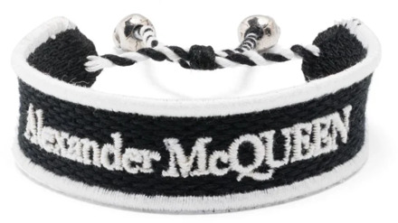 Alexander McQueen Zwart Verstelbaar Armbandje Alexander McQueen , Black , Heren - ONE Size