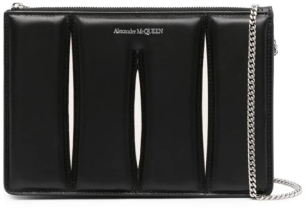 Alexander McQueen Zwarte Clutch met Kettinghandvat Alexander McQueen , Black , Dames - ONE Size