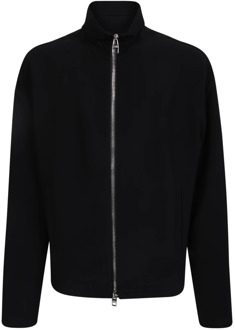 Alexander McQueen Zwarte hoge nek jas met ritssluiting Alexander McQueen , Black , Heren - M,S