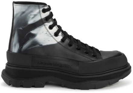 Alexander McQueen Zwarte Tread Slick Sneakers Alexander McQueen , Black , Heren - 43 Eu,42 Eu,41 Eu,40 EU
