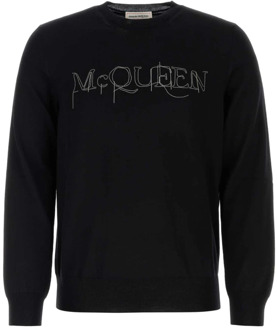 Alexander McQueen Zwarte wollen trui - Klassieke stijl Alexander McQueen , Black , Heren - L,M,S