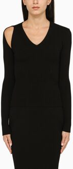 Alexander McQueen Zwarte Wolmix Trui - maat