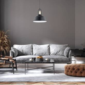 Alfa Hanglamp Mirave, zwart/goudkleurig, Ø 39,5 cm, metaal zwart, goud