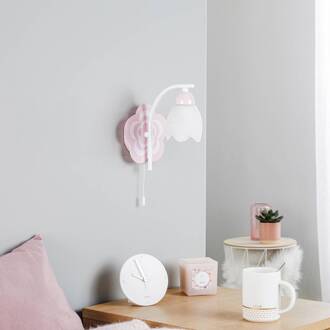 Alfa Kinderkamer-wandlamp Mailin in roze roze, wit