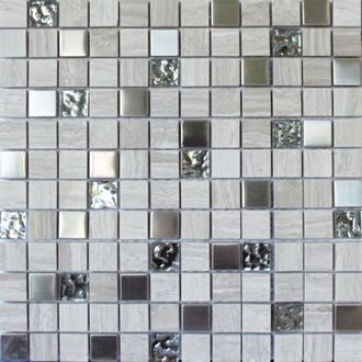 Alfa Mosaico Mozaiek mos 23mm london metal 2,3x2,3x0,8 Grijs,Zilver