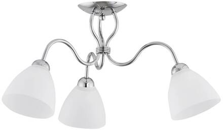 Alfa Plafondlamp Ariella, 3-lamps zilver, gesatineerd