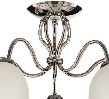 Alfa Plafondlamp Ariella, 5-lamps zilver, gesatineerd
