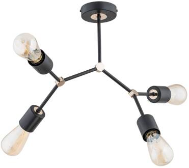 Alfa Plafondlamp Glotter, 4-lamps zwart, goud