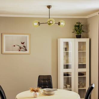 Alfa Plafondlamp Itoris, 3-lamps, zwart/goud zwart, goud-transparant