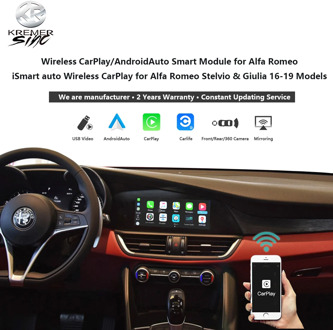 Alfa Rome CarPlay AndroidAuto Smart Module iSmart Auto Wireless CarPlay for Stelvio & Giulia 16-19 Models