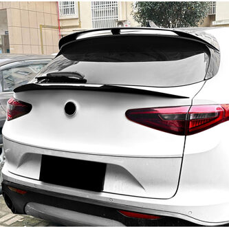 Alfa Romeo AutoStyle Onderste achterspoiler passend voor Alfa Romeo Stelvio (949) 2016- (ABS Glanzend zwart) TSAR42