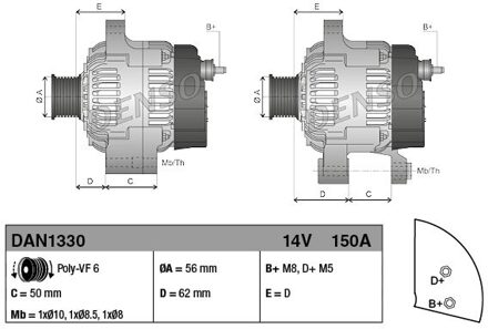 Alfa Romeo Dynamo / Alternator DAN1330