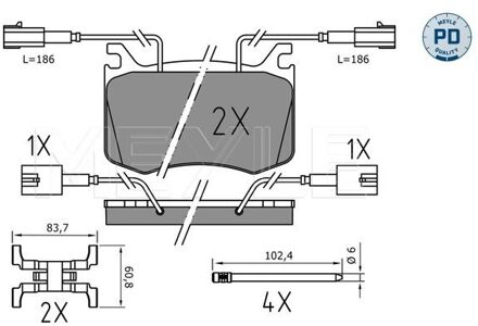 Alfa Romeo Remblokkenset, schijfrem 0252209115PD