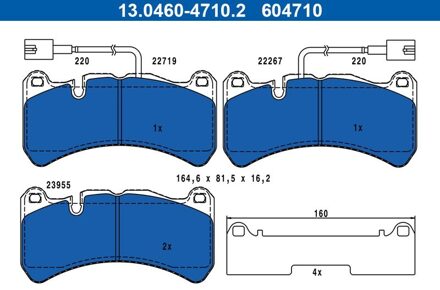 Alfa Romeo Remblokkenset, schijfrem 13046047102