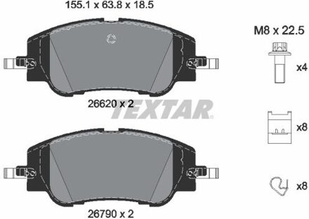 Alfa Romeo Remblokkenset, schijfrem 2662001
