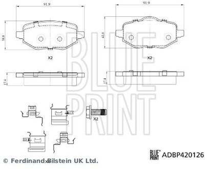 Alfa Romeo Remblokkenset, schijfrem ADBP420126