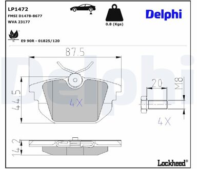 Alfa Romeo Remblokkenset, schijfrem LP1472