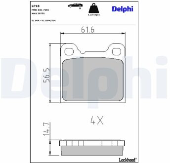 Alfa Romeo Remblokkenset, schijfrem LP18