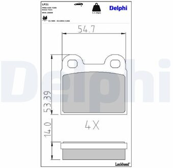 Alfa Romeo Remblokkenset, schijfrem LP21