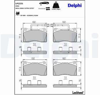 Alfa Romeo Remblokkenset, schijfrem LP2221