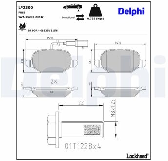 Alfa Romeo Remblokkenset, schijfrem LP2300