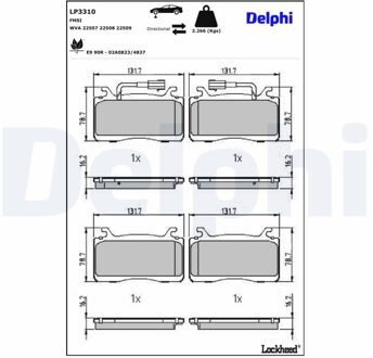 Alfa Romeo Remblokkenset, schijfrem LP3310