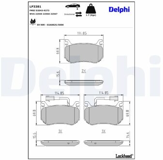 Alfa Romeo Remblokkenset, schijfrem LP3381