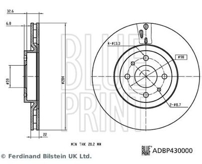 Alfa Romeo remschijf ADBP430000