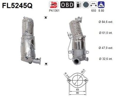 Alfa Romeo Roetfilter, uitlaatinstallatie FL5245Q