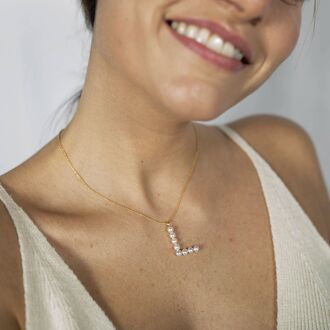 Alfabet Hanger 925 Sterling Zilver Wit - One Size