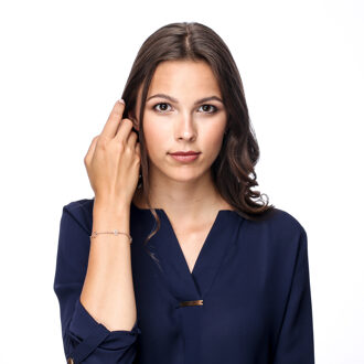 'Alfina' Dames 925 Sterling Zilveren Armband - Roze ZA-7383 Rosé