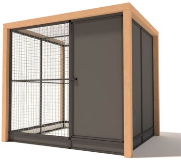 Alfred - Kattenren met sluis - Aluminium - Antraciet - 224x190x202 cm