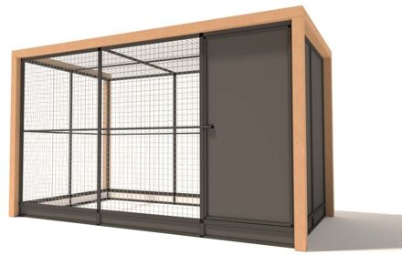 Alfred - Kattenren met sluis - Aluminium - Antraciet - 345x190x202 cm