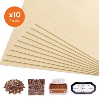 Algolaser 10Pcs 30x30cm Plywood Plates 11.8x11.8in Basswood Sheets Square Unfinished Wood Board
