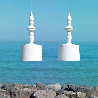 Alibabig LED buiten hanglamp, Ø 50 cm wit