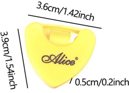 Alice Gitaar Pick Holder Grote Capaciteit Plastic Plectrum Case Met Zelfklevende Sticker Voor Gitaar Onderdelen Gitaar Plectrum Houder geel